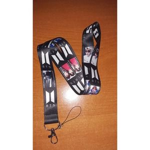 Most Popular Kpop Music Artist Group BTS One Size Black Lanyard with Metal Clip